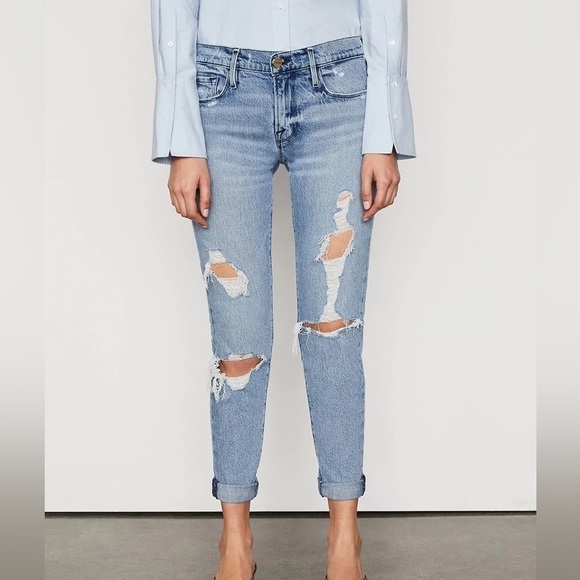 FRAME Le Garcon Jeans in Beldon Rips - Picture 2 of 14